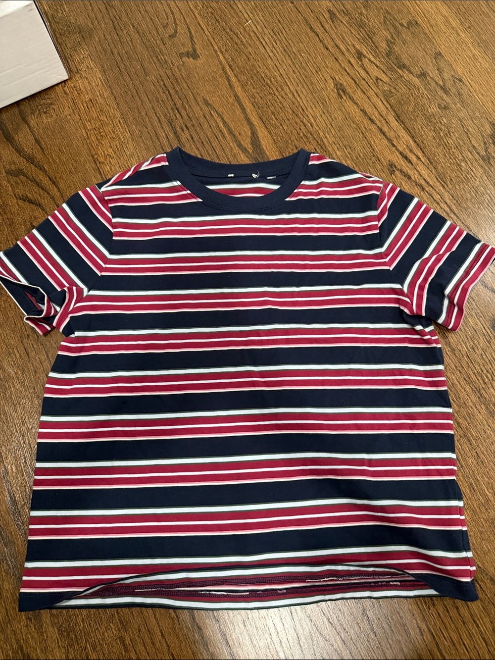 Aritzia Striped Short Sleeve Tee - Navy, Red & White